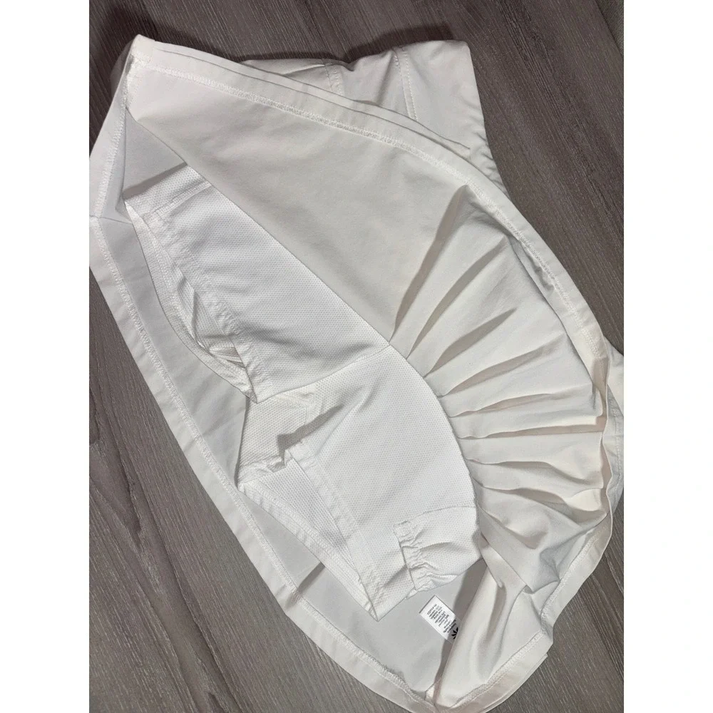 Athleta Womens White Pleated Wrap Skort Tennis Golf Active Skirt Small Pocket
